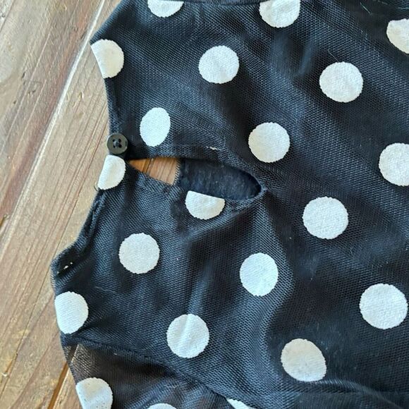 First Impressions Baby Girl Dress Black White Polka Dot Ruffle Bottom Size 12 M - Picture 8 of 10